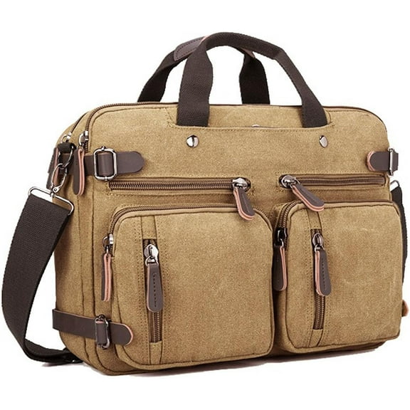 Convertible Laptop Backpack 17.3 Inch Messenger Bag for Men/Women (Grey)