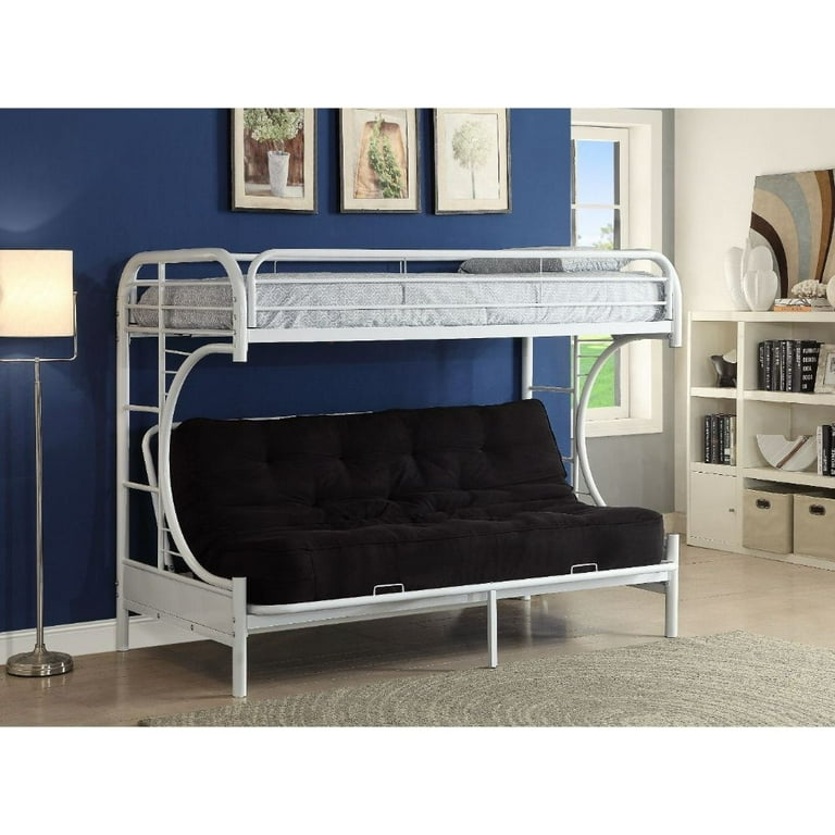 Convertible Metal Bunk Bed Twin XL Over Queen Futon Bunk Bed