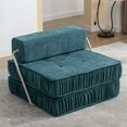thumbnail image 1 of Convertible Modular Sectional Sofa, Minimalist Chenille Sofas Couches, Armless Accent Chair with Removable Back Cushion for Living Room, Bedroom Office, Apartment, Small Space, Green, 1 Seat, 1 of 7