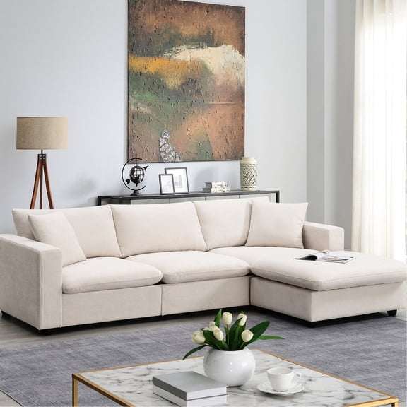 Convertible Ottoman & L-shaped Sectional - Perfect for Small Living Areas, Get More Seating Possibilities