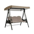 thumbnail image 1 of Convertible Outdoor Porch Swing 3 Seat Patio Swing Bed Adjustable Canopy Garden Swing, 1 of 9