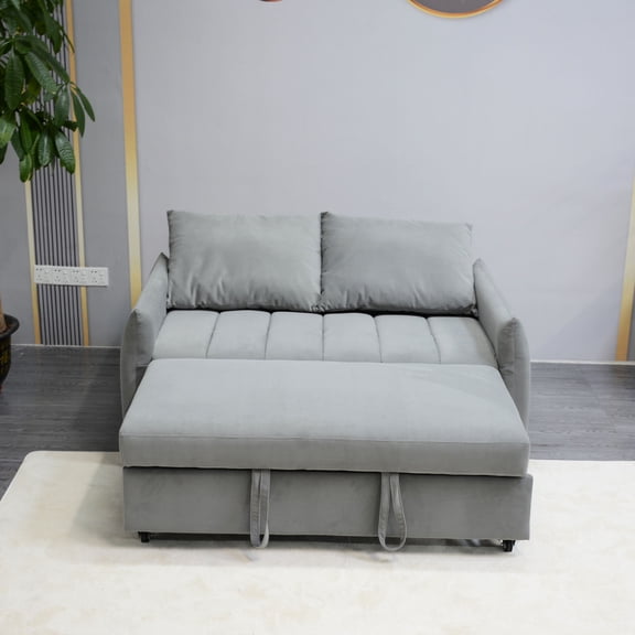 Convertible Pull-Out Sofa Bed with Adjustable Back / Comfortable Rest in Living Room and Apartment