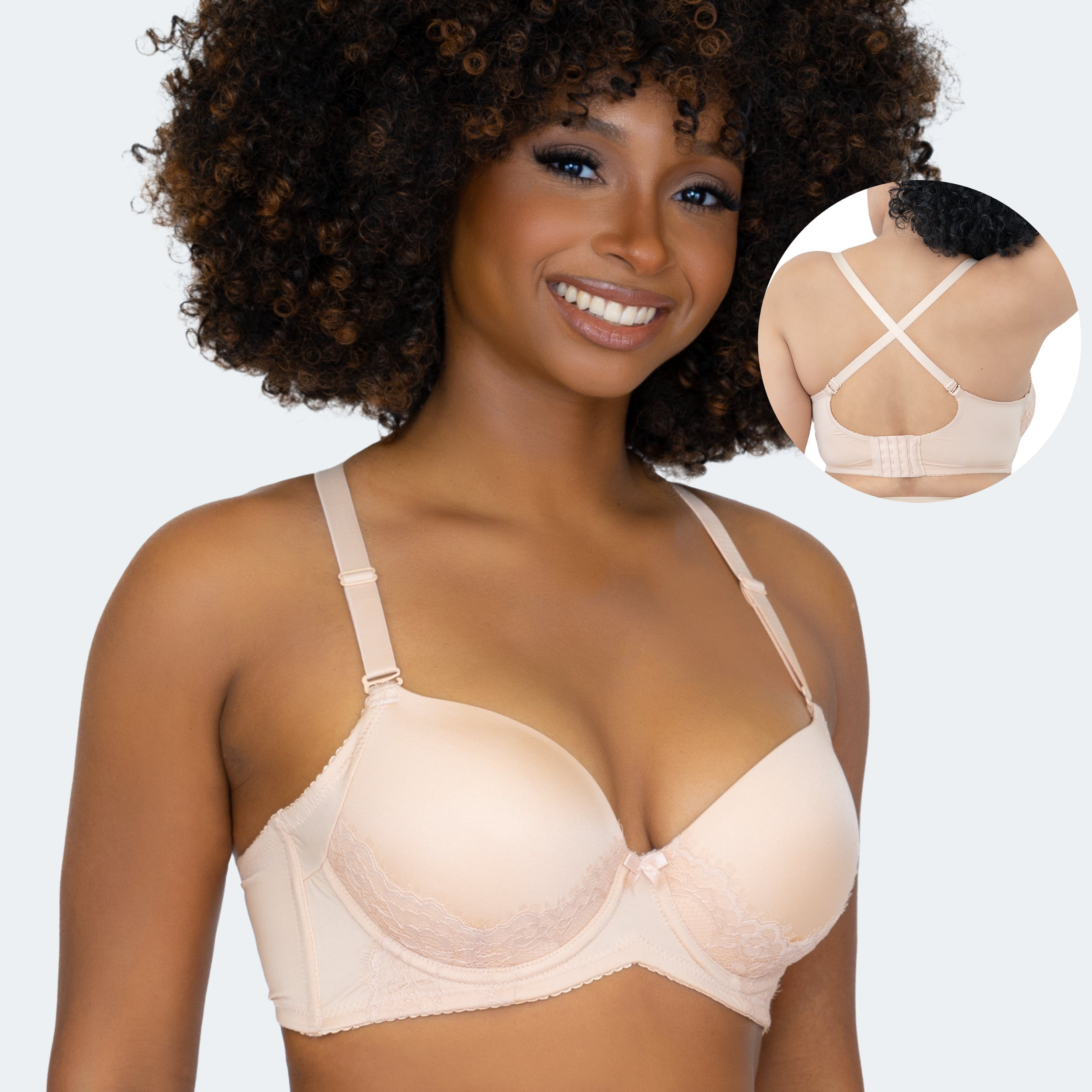 Convertible Push Up Push Together Bra Side Smoothing, Back Smoothing