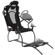 Convertible Racing Simulator Cockpit Stand for TechBrand G923/G920/G29, Thrustmaster, Fanatec   Adjustable Steering Wheel & Pedal Mount   Large X-Type, Round Tube   70.9x33.1x37.4in