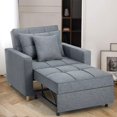 thumbnail image 1 of Convertible Recliner, Modern 3-in-1 Multifunctional Folding Sofa Chair with Adjustable Backrest, Linen Upholstered Sofa Bed Sleeper Chair with Square Armrest and Legs, Light Gray, 1 of 7