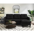 thumbnail image 1 of Convertible Sectional Sofa Couch, Modern L-Shaped Couch 3-Seat Sofa, Reversible Sectional, Black, 1 of 6