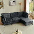 thumbnail image 1 of Pingliang Home 99" Sectional Sofa Couch with Oversized Ottoman and Armrest Cushion,Modern Chenille 3-seater L Shaped Couch,22" Deep Seat Sofa for Living Room Office Studio Apartment, 1 of 10