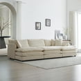 thumbnail image 1 of Convertible Sectional Sofa Couches, Upholstered Deep Seat Couches with 3 Ottomans, 6 Seater U Shape Sofa for Living Room, Bedroom, Office, Cozy Oversized Sofa, Beige, 1 of 1