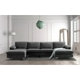 thumbnail image 1 of Convertible Sectional Sofa with Movable Ottaman, Modern Upholstered Accent Sofa with Arm-Pillows and Padded Back U-Shape Sectional Couch for Living Room Bedroom Apartment, Dark Grey, 1 of 6