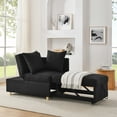 thumbnail image 1 of Convertible Sleeper Chair Sofa Bed, 3-in-1 Pull Out Sofa Chair, Modern Linen Fabric Reading Chairs for Small Space, RV, Apartment, Living Room, Black, 1 of 9