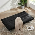 thumbnail image 1 of Convertible Sleeper Couch Sofa, Foldable Sofa Bed with Metal Legs, PU Leather 3-Seater Sofa with Solid Wood Frame for Living Room, Bedroom, Apartment and Hotel, 1 of 7