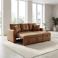 thumbnail image 1 of Convertible Sleeper Sectional Sofa with Reversible Chaise and Storage - Light Brown, 1 of 10