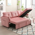 Convertible Sleeper Sofa 2 in 1 Pull Out Couch Bed with Storage Chaise