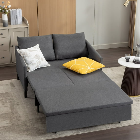 EJC Multifunctional 3 - in - 1 Sleeper Chair Sofa with Storage All - Age - Friendly, Ideal for Indoor & RV Use - Linen, Dark Gray