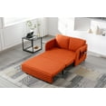 thumbnail image 1 of Convertible Sleeper Sofa Bed, Modern Loveseat Couch with Pull Out Bed, Small Love Seat Futon Sofa Bed with Headboard, Pillows, Storage Space & Side Pockets  for Living Room (Orange), 1 of 9
