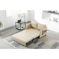thumbnail image 1 of Convertible Sleeper Sofa Bed, Modern PU Leather Upholstered Loveseat with Pull Out Bed, Small Futon Sofa Bed with Headboard, 2 Pillows and Side Pockets for Living Room Bedroom, Camel, 1 of 7