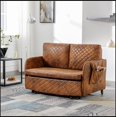 thumbnail image 1 of Convertible Sleeper Sofa Bed, Modern Velvet Loveseat Couch with Pull Out Bed, Small Love Seat Futon Sofa Bed with Headboard, 2 Pillows & Side Pockets for Living Room, 1 of 1