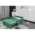 thumbnail image 1 of Convertible Sleeper Sofa Bed, Modern Velvet Sleeper Sofa Couch with 2 Pillows and Pull-Out Bed, 54" Small Love seat Sofa Bed with Reclining Backrest & Side Pocket for Living Room, Green, 1 of 7