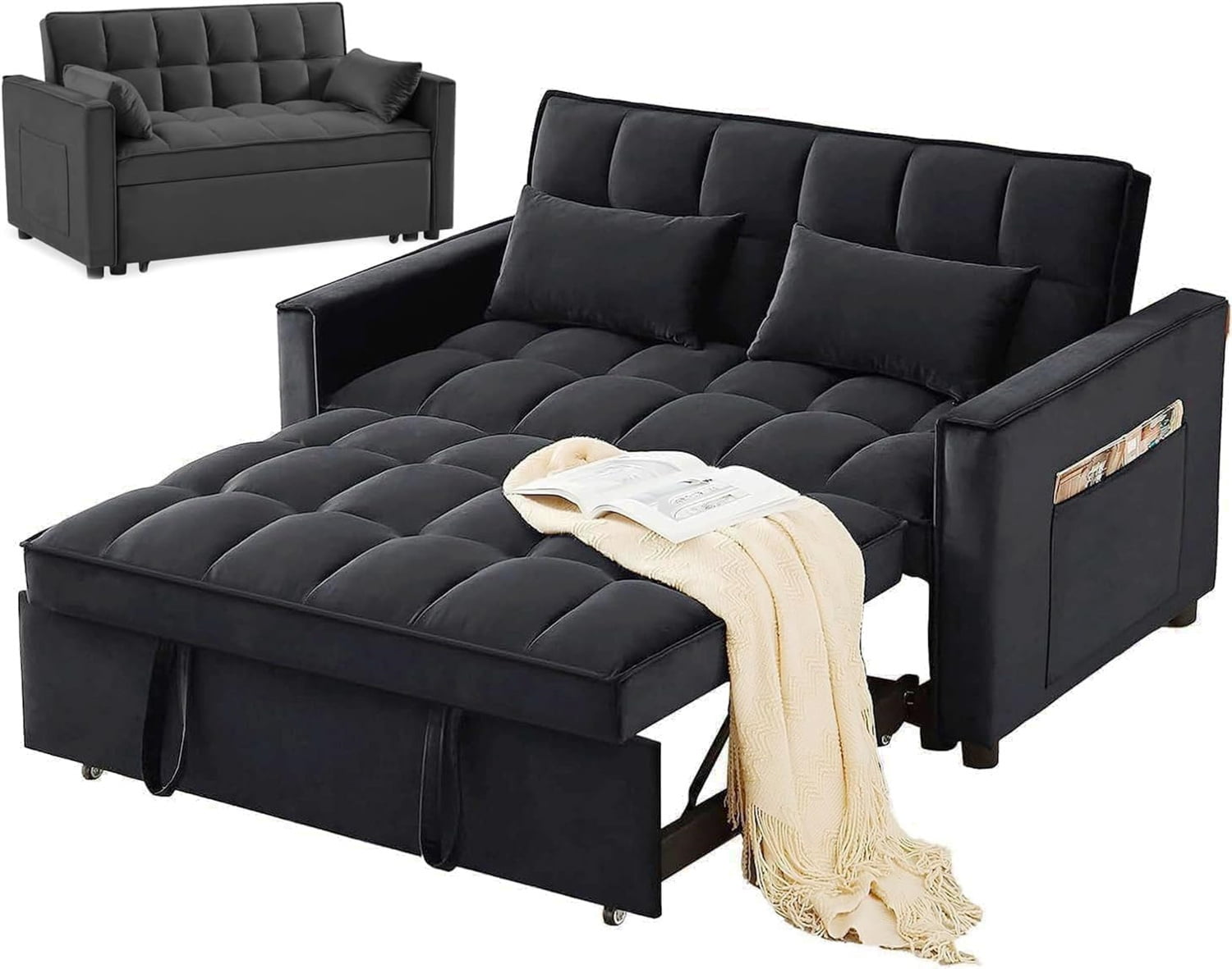 Convertible Sleeper Sofa Bed, MultiFunctional Sleeper Couch PullOut