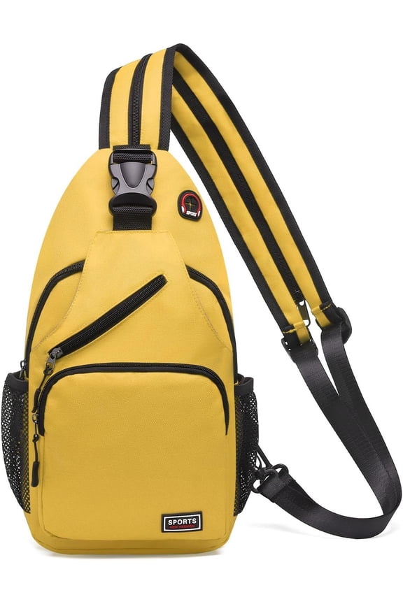 Convertible Sling Bag Crossbody Backpack, 11" Tablet Bags with Headphone Jack Bag Casual Pack for Women Hiking Travel (Yellow)