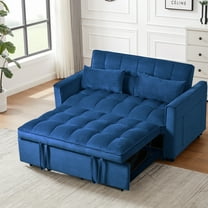 Convertible Sofa Bed,3-in-1 Sleeper Sofa with Pull Out Bed,Sleeper Futon Couch Loveseat with Adjsutable Backrest and Pillows for Living Room,Blue