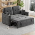 thumbnail image 1 of Convertible Sofa Bed,3-in-1 Sleeper Sofa with Pull Out Bed,Velvet Couch with Adjsutable Backrest and 2 Pillows for Living Room,Gray, 1 of 7