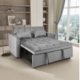 thumbnail image 1 of Convertible Sofa Bed with Adjustable Backrest, 3-in-1 Pull Out Couch Bed with Side Pockets & Waist Pillows, Convertible Sleeper Loveseat for Living Room Office, Space Saving, Easy Assembly, Light Gray, 1 of 7