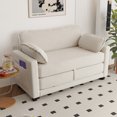 thumbnail image 1 of Convertible Sofa Bed,Corduroy Folding Sofa Bed,Loveseat Sleeper Sofa with Side Storage,Floor Couch for Apartment Living Room Bedroom,Beige, 1 of 8