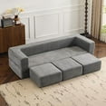 thumbnail image 1 of Convertible Sofa Bed, Folding Sofa Bed with Ottomans, Boneless Couch with High-Resilience Foam, Floor Couch for Living Room Bedroom (Light Grey), 1 of 8