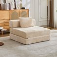 thumbnail image 1 of Convertible Sofa Bed For Living Room And Bedroom, Chenille Fabric Floor Sofa With Fixed Shape Frame, No Assembly Required Modular Sectional Design, 1 of 9