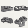 thumbnail image 1 of Convertible Sofa Bed, Lofka Sleeper Couch Bed and Sectional Sofa for Living Room, Dark Grey, 1 of 7