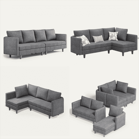 Convertible Sofa Bed, Lofka Sleeper Couch Bed and Sectional Sofa for Living Room, Dark Grey