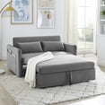 thumbnail image 1 of Convertible Sofa Bed Modern Velvet Loveseat with Adjustable Recliner and Pull Out Bed Sofa Bed Sleeper with 2 Lumbar Pillows and Side Pocket 3-in-1 Adjustable Sleeper for Living Room, Gray, 1 of 7