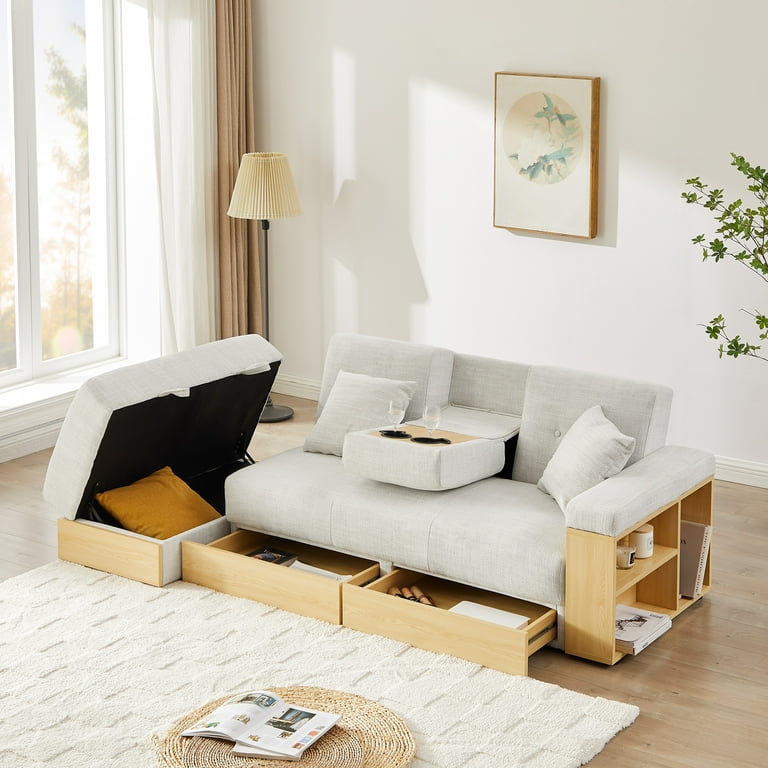 Couch with 2024 storage drawers