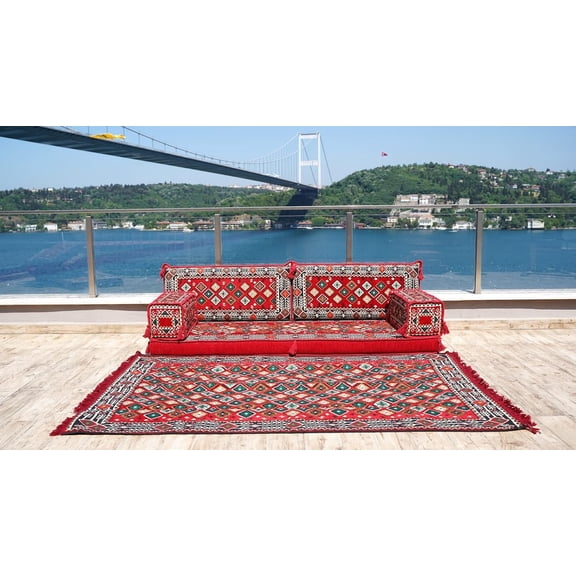 Convertible Sofa Bed, Red Foam Couch, Arabic Majlis Sofa, Floor Cushions, Moroccan Sofas, Turkish Sofa, Arabic Floor Seating, Diwan Sofa, Couch Bed