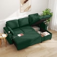 thumbnail image 1 of Convertible Sofa Bed Sleeper Pull Out Sectional Couch with Storage, L Shaped Couch Bed for Living Room,Apartment,Small Space - Green, 1 of 8