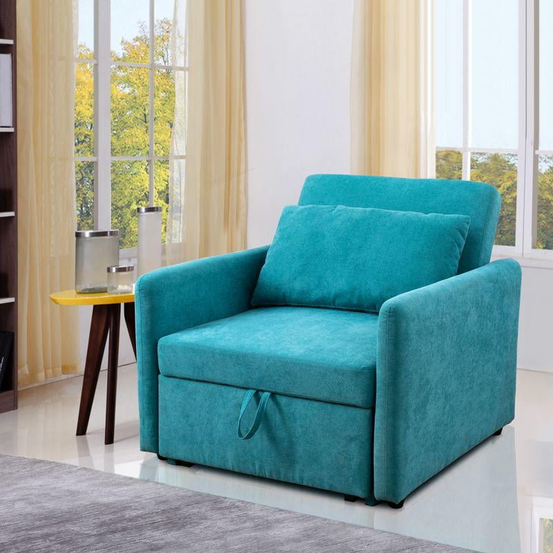 Convertible Sofa Bed, Sleeper Sofa Chair 3 in 1 Pull Out Couch Beds for Living Room Apartment Office, Green