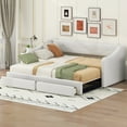 thumbnail image 1 of Convertible Sofa Bed with Storage Drawers - Twin XL to King Size Daybed for Small Apartments, Modern Beige Fabric, Space-Saving Furniture with Built-In Organization, 1 of 9