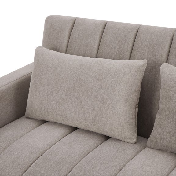 Convertible Sofa Bed with Side Storage Pockets / 360° Phone Holder for Hands-Free Use