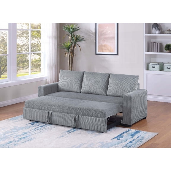 Convertible Sofa - Compact Living Solution with Pull-Out Bed and Corduroy Finish