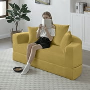 Convertible Sofa Couch Bed,Multi-Functional,Circular Bed,Adjustable Futon Sofa ,No Assembly Compressed Corduroy Floor Lounge Sofa For Apartment Office Bedroom Living Room