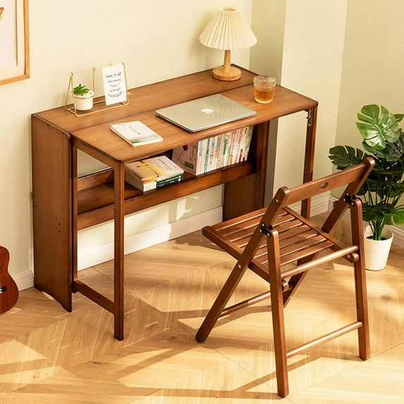 Convertible Standing Desk & Dining Table - Space-Saving Wood Design (40.6" Foldable Surface)