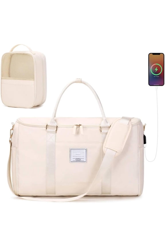 Convertible Travel Garment Bag,Carry On Garment Duffle Bag with Toiletry and Shoe bag,Garment Bags for Travel,2 in 1 Hanging Dress Suitcase Suit Travel Bags for Women with USB Port