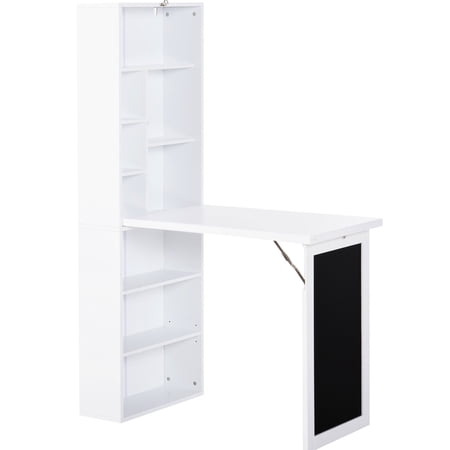 Convertible Wall Desk with Blackboard | For Limited - Space Home Offices | Particleboard and Metal | Stores Stationery and Records Lists price history and forecast - BalconyBliss