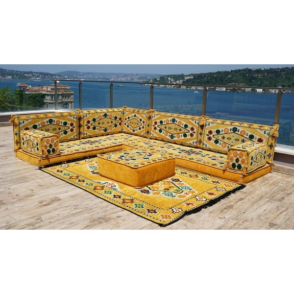 Convertible Yellow Sofa, Corner Floor Pillows, Sleeper Sofa, Arabic Majlis, Full Size Futon, Couch Bed, Turkish Sofa Set, L Shaped Modular Sofa, Sofa Bed