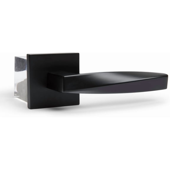 Convex Interior Door Lever, Heavy Duty Door Handle with 28 Degree Latch, Modern Locks, Combined Handle for Bedroom/Bathroom & Hall/Closet, Matte Black (Privacy/Passage - Right Hand)