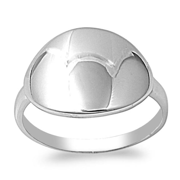 Convex Oval Wide Chic Ring .925 Sterling Silver Band Jewelry Female Male Unisex Size 10