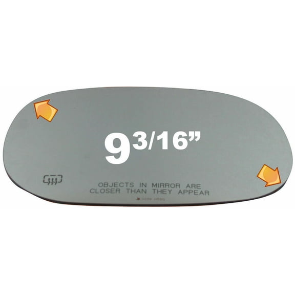 Convex Passenger Side Power Mirror Glass for 98-00 Dodge Dakota, Durango, Ram Van W/O Baking Plate