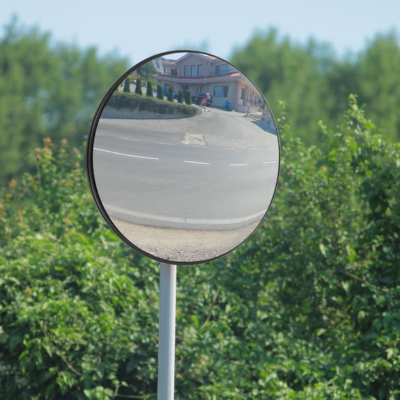 Convex Safety Mirror 12 Inch, Wide Angle 135 Blind Spot Mirror with Adjustable Mounting Bracket, Unbreakable PC Lens + ABS Back for Warehouse Garage Parking Lot Driveway Corner Store