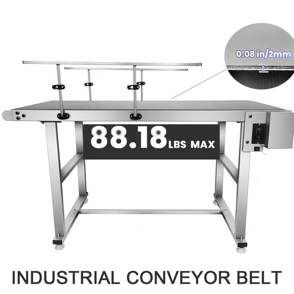 Conveyor Rollers Metal Desktop Conveyor Belt Industrial Conveyor Belt, Adjustable Speed:3-120 Rpm 88.48Lbs Load Capacity Adjustable Height, High Wear Resistance for Inkjet Coding Supporting Conveying